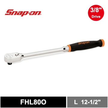 Snap-on 3/8" Drive Dual 80® 3分 軟握把長柄 可逆棘輪扳手 (橘)