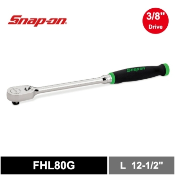 Snap-on 3/8" Drive Dual 80® 3分 軟握把長柄 可逆棘輪扳手 (綠)
