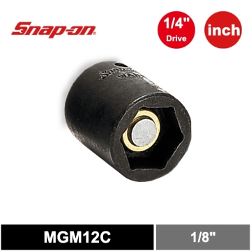 Snap-on 1/4" Drive 6角 英制 3/8" Flank Drive® 淺型 磁性 動力套筒