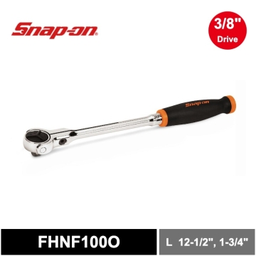 Snap-on 3/8" 100齒 軟握把 旋轉頭 棘輪扳手 (橘色)