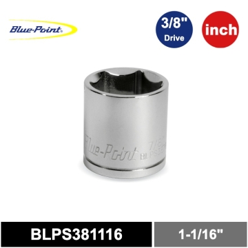 Blue-Point® 3/8" 6角 英制 11/16吋 淺型短套筒