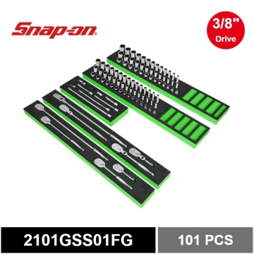 Snap-on 101件式 3/8" 通用套組 附PRO-FI™ 收納海綿 (綠)