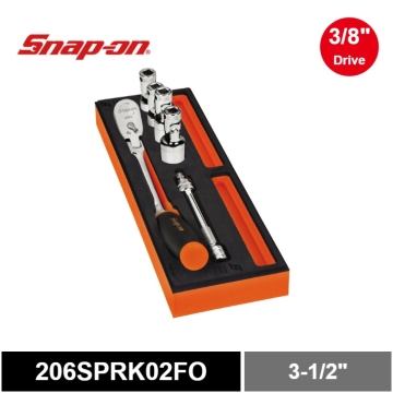 Snap-on 6件式 3/8" 火星塞軟握把通用套組 附PRO-FI™ 收納海綿 (橘)