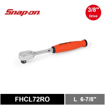 Snap-on 三分 3/8" Dual 80® Technology 專利80齒  PRO-FI™  加長袖珍棘輪扳手 軟握把 (橘色)