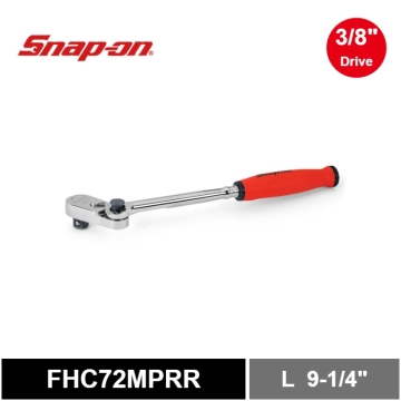 Snap-on 三分 3/8" Dual 80® Technology 專利80齒  PRO-FI™ 側向搖頭 袖珍棘輪扳手 軟握把 (紅色)