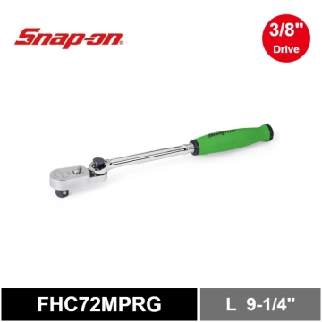 Snap-on 三分 3/8" Dual 80® Technology 專利80齒  PRO-FI™ 側向搖頭 袖珍棘輪扳手 軟握把 (綠色)