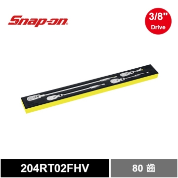 Snap-on 4件式 三分 3/8" Dual 80® Technology 專利80齒  PRO-FI™ 棘輪扳手 工具組 活動頭 (螢光黃)